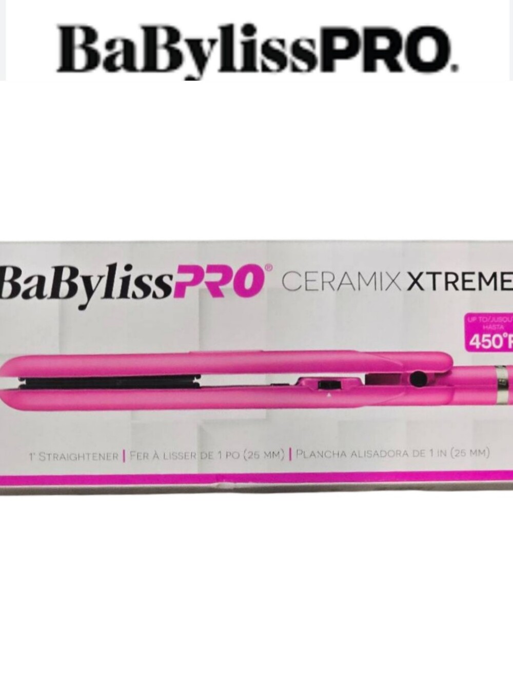 BaBylissPRO Ceramix Xtreme 1" Hair Straightener- Hot Pink